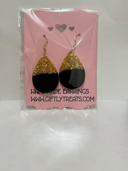 Black &amp; Gold Handmade Earrings