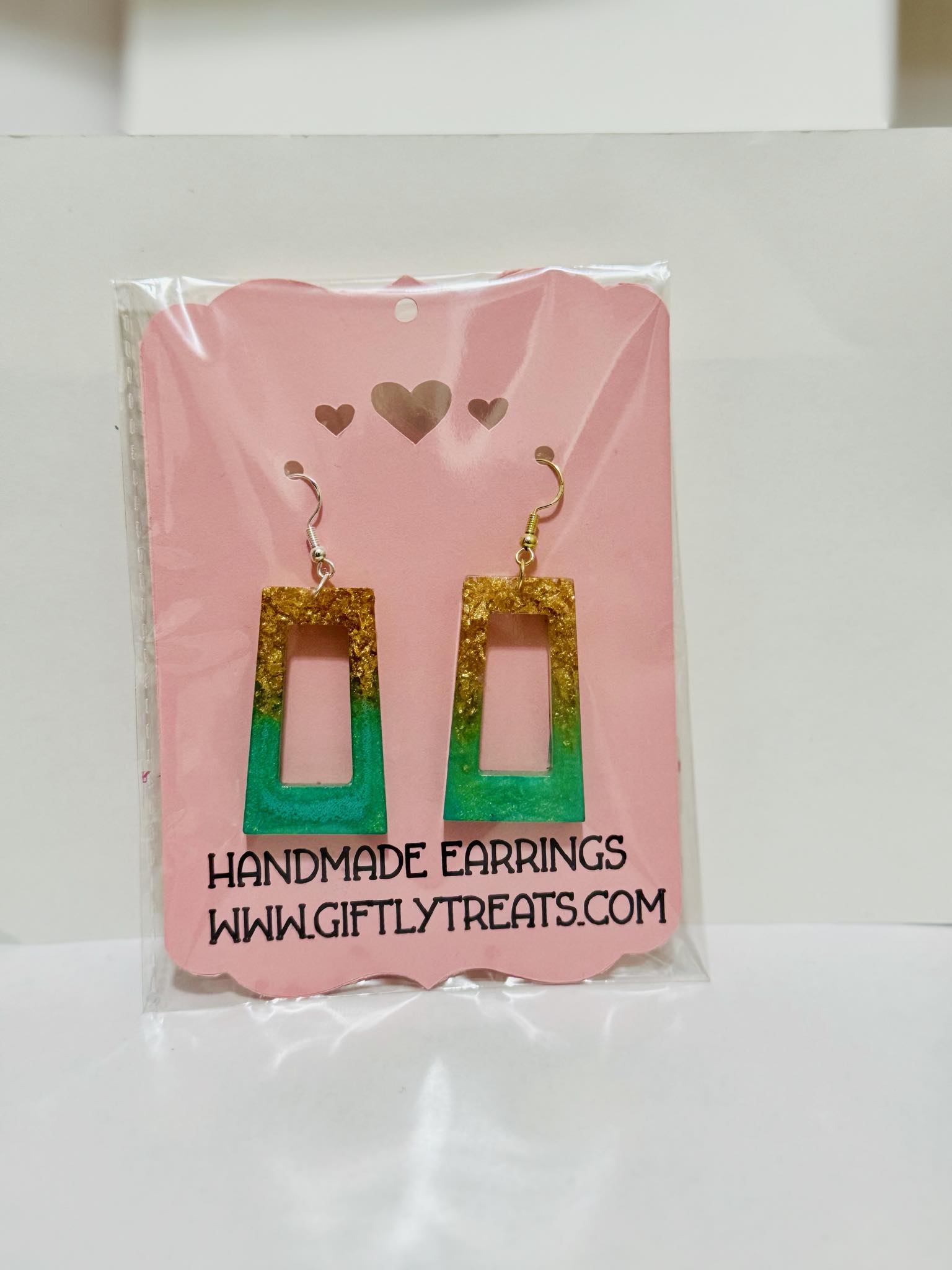 Green Gold Handmade Earrings