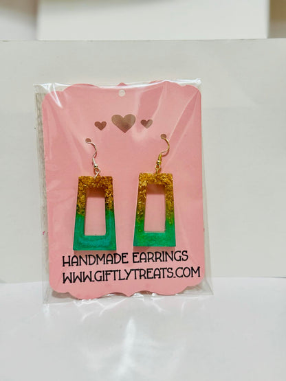 Green Gold Handmade Earrings