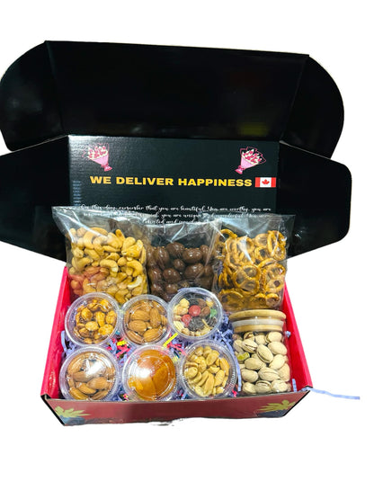 Gourmet Mixed Nut Gift Box, Giftlytreats.com, buy canadian snacks