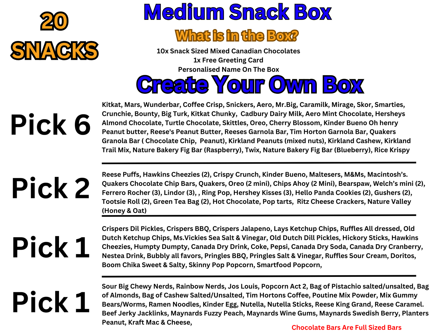 Create Your Own Canadian Snack Box