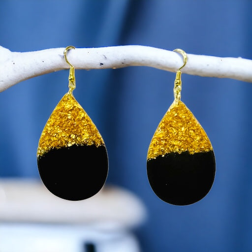 Black &amp; Gold Handmade Earrings