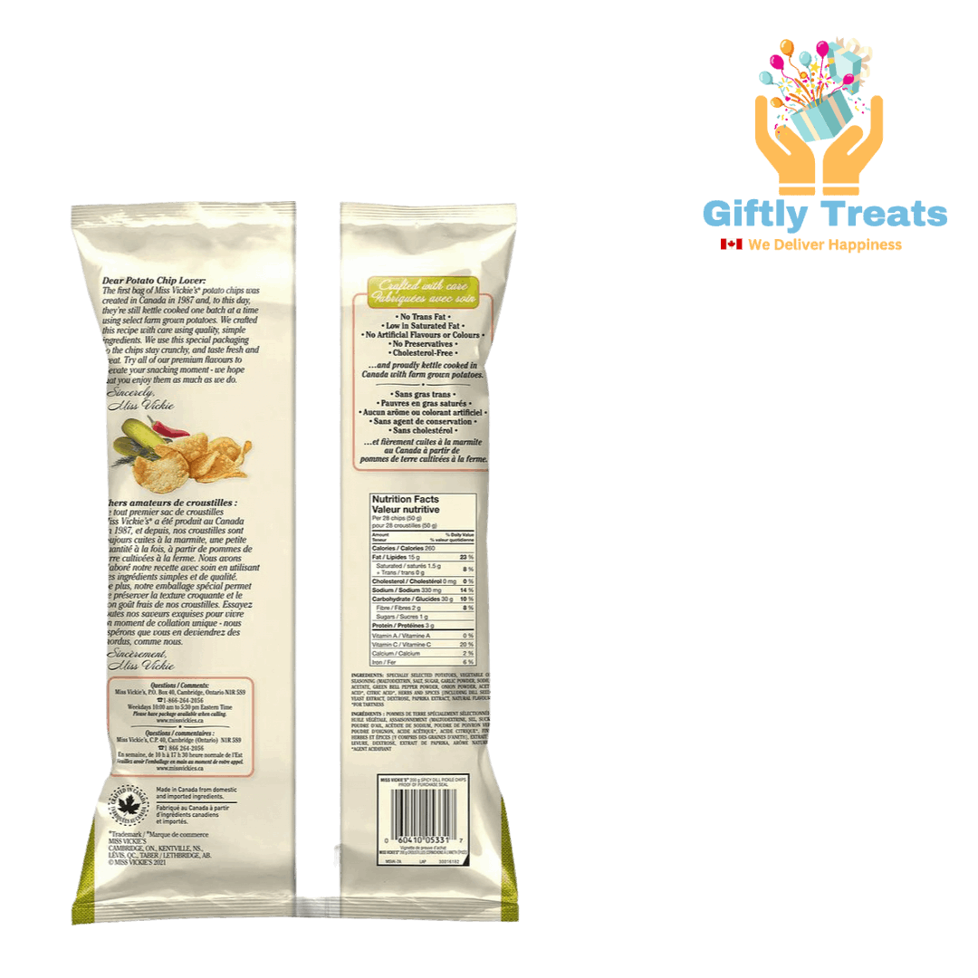 Miss Vickies Spicy Dill Pickle Kettle Cooked Potato Chips - Snack Size