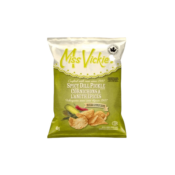 Miss Vickies Spicy Dill Pickle Kettle Cooked Potato Chips - Snack Size