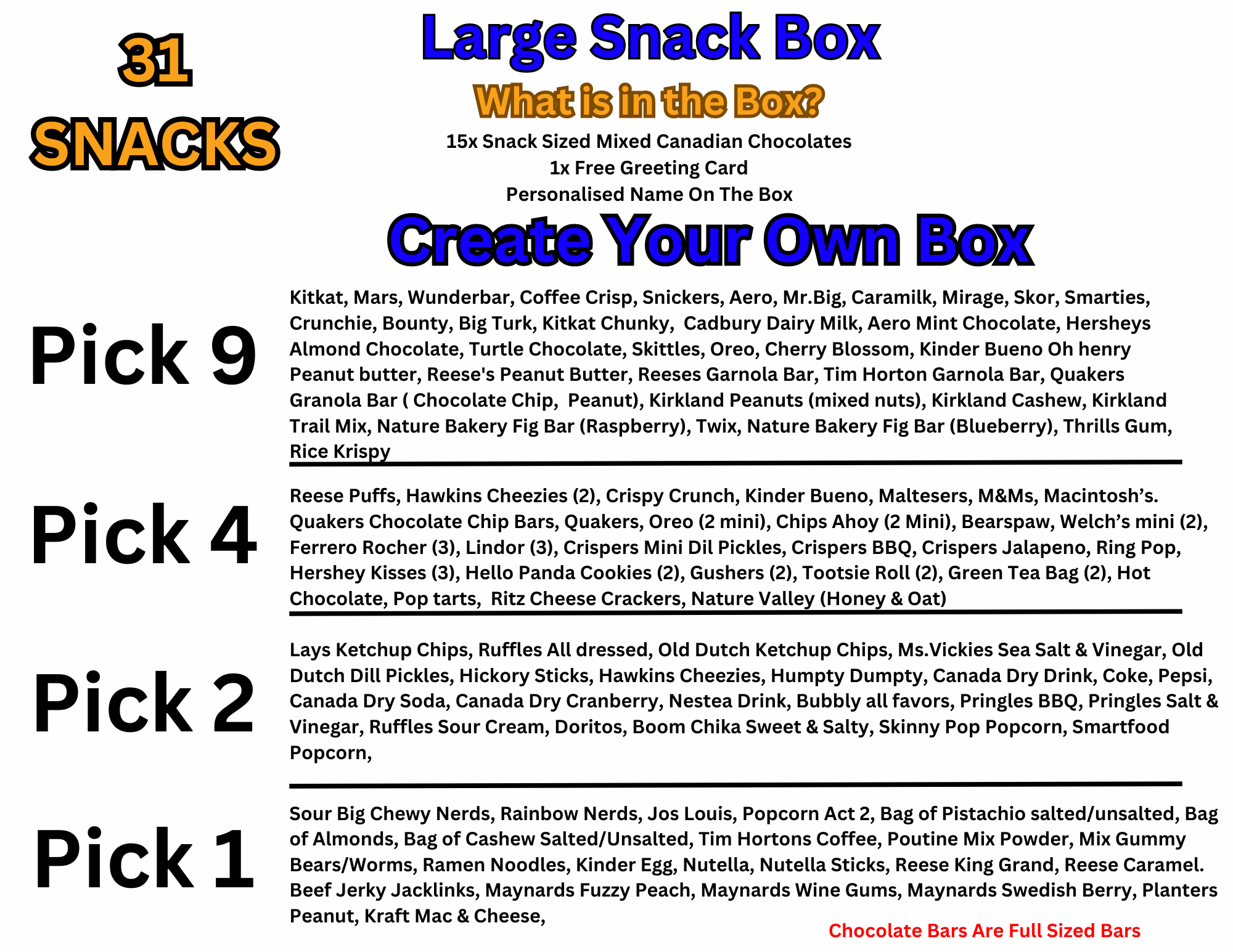 Create Your Own Canadian Snack Box