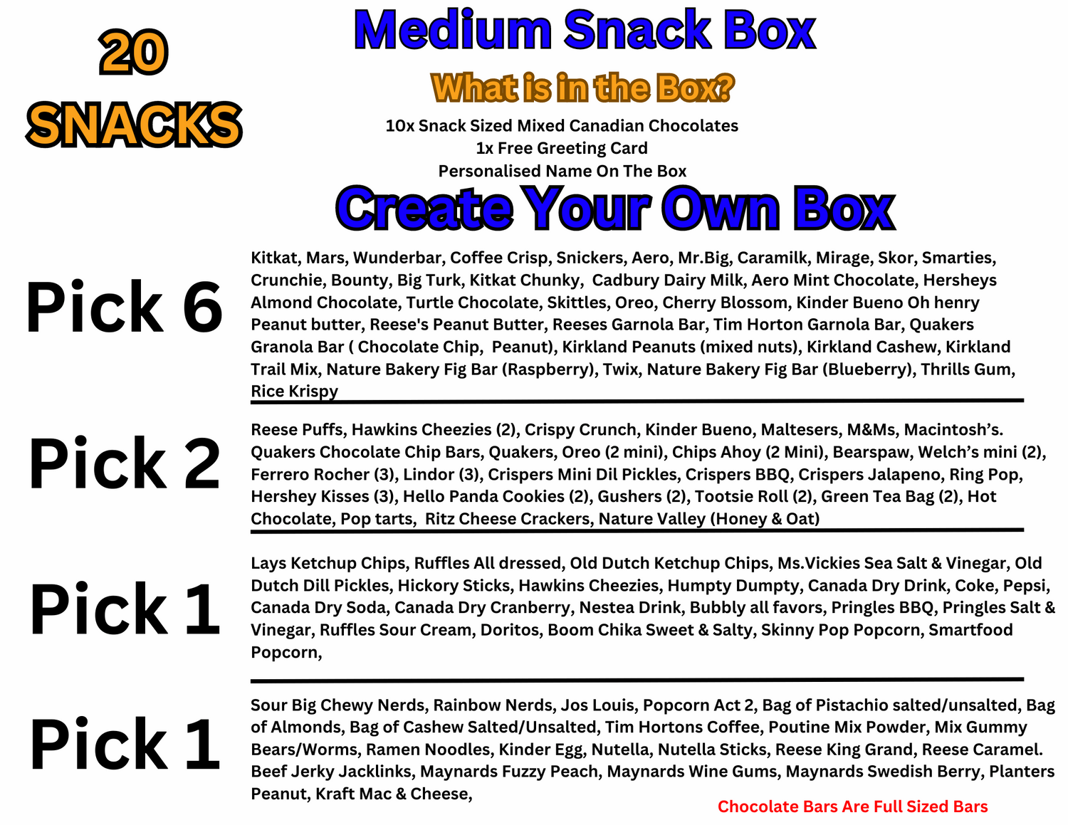 Create Your Own Canadian Snack Box