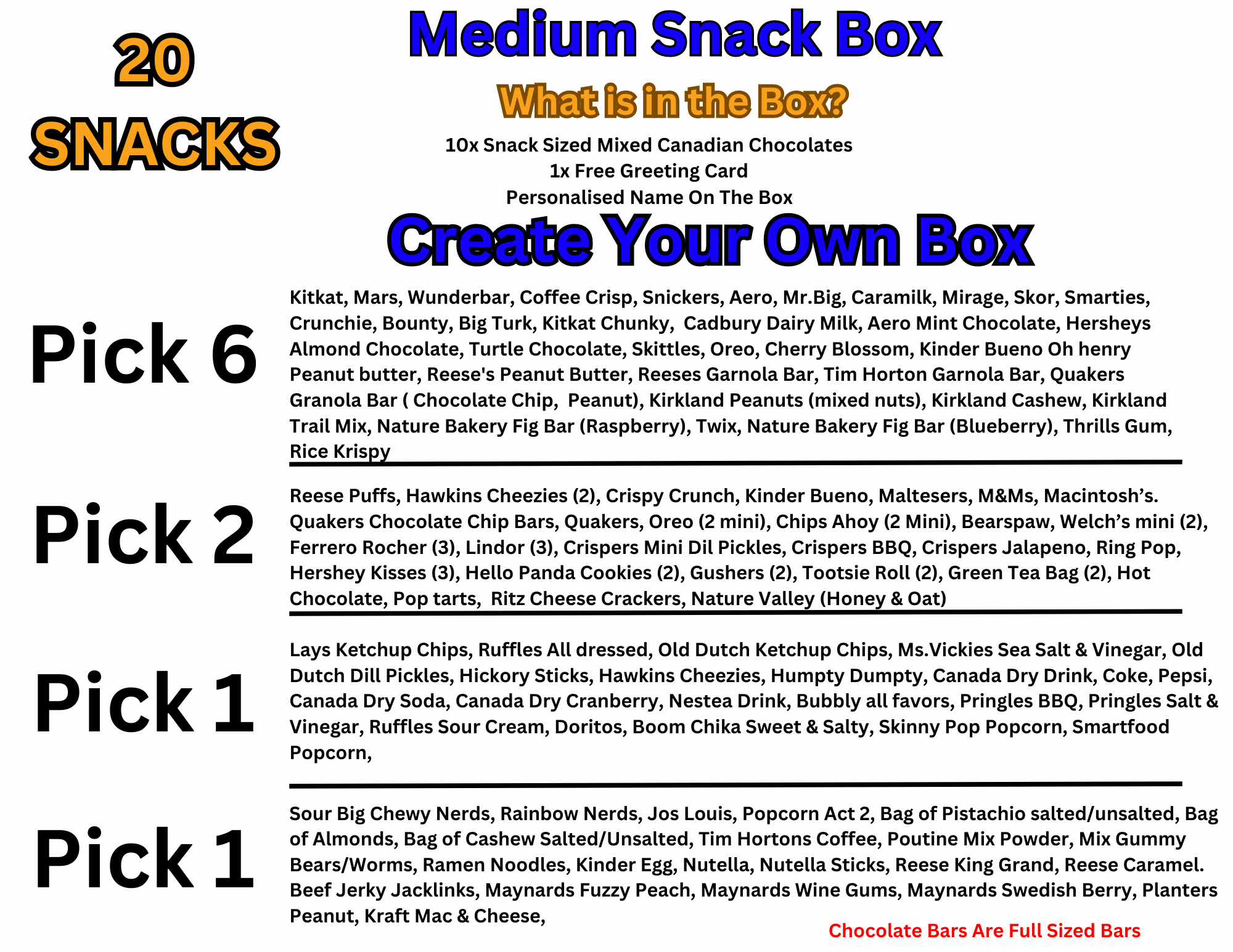 Create Your Own Canadian Snack Box