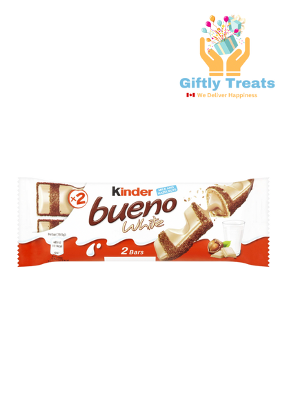 Kinder Bueno White Chocolate and Hazelnut Cream Candy Bars, 39g