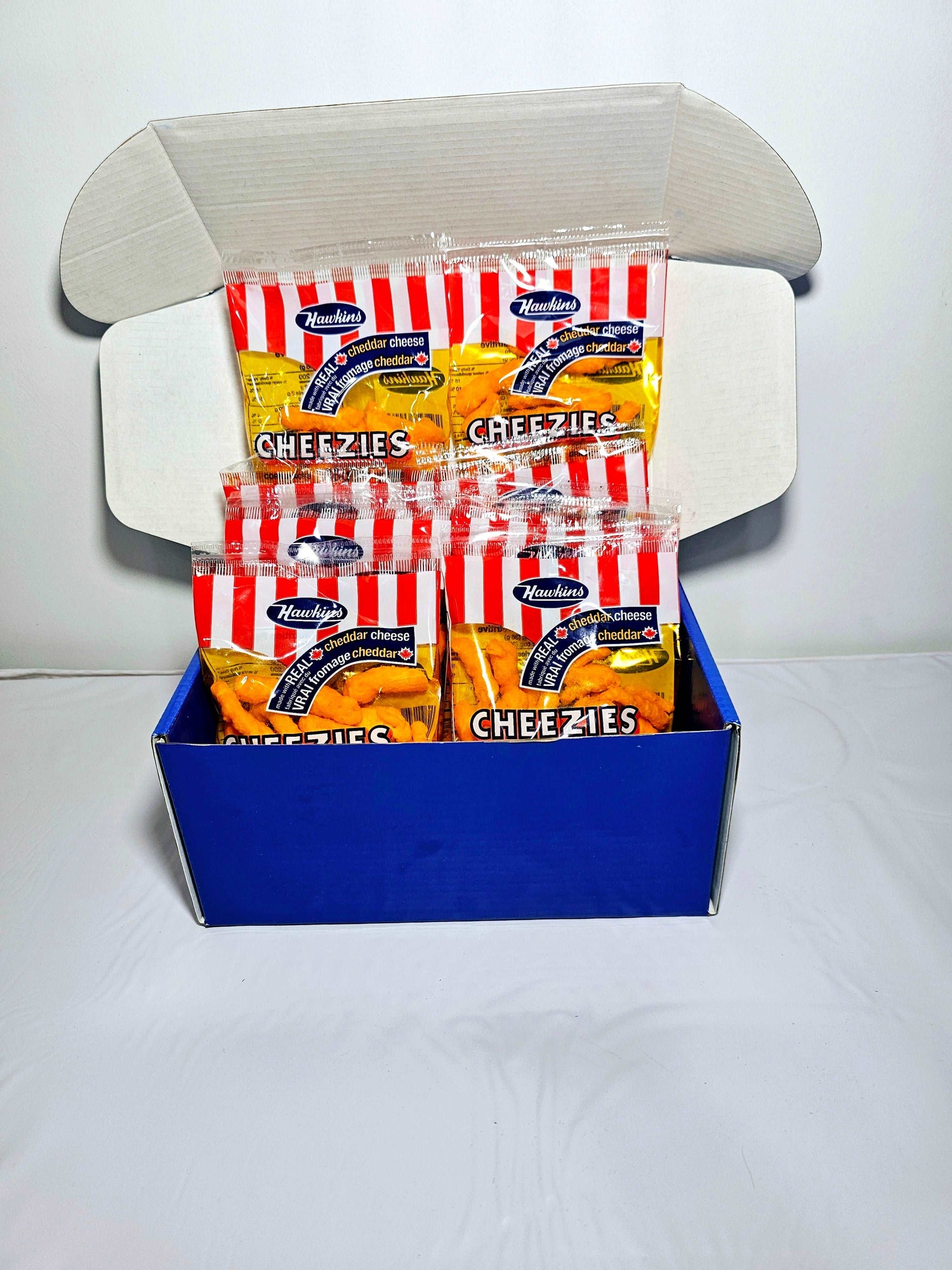 Cheezies Chips Box, Canadian Chips, Cheezies Canadian chip bags of 10