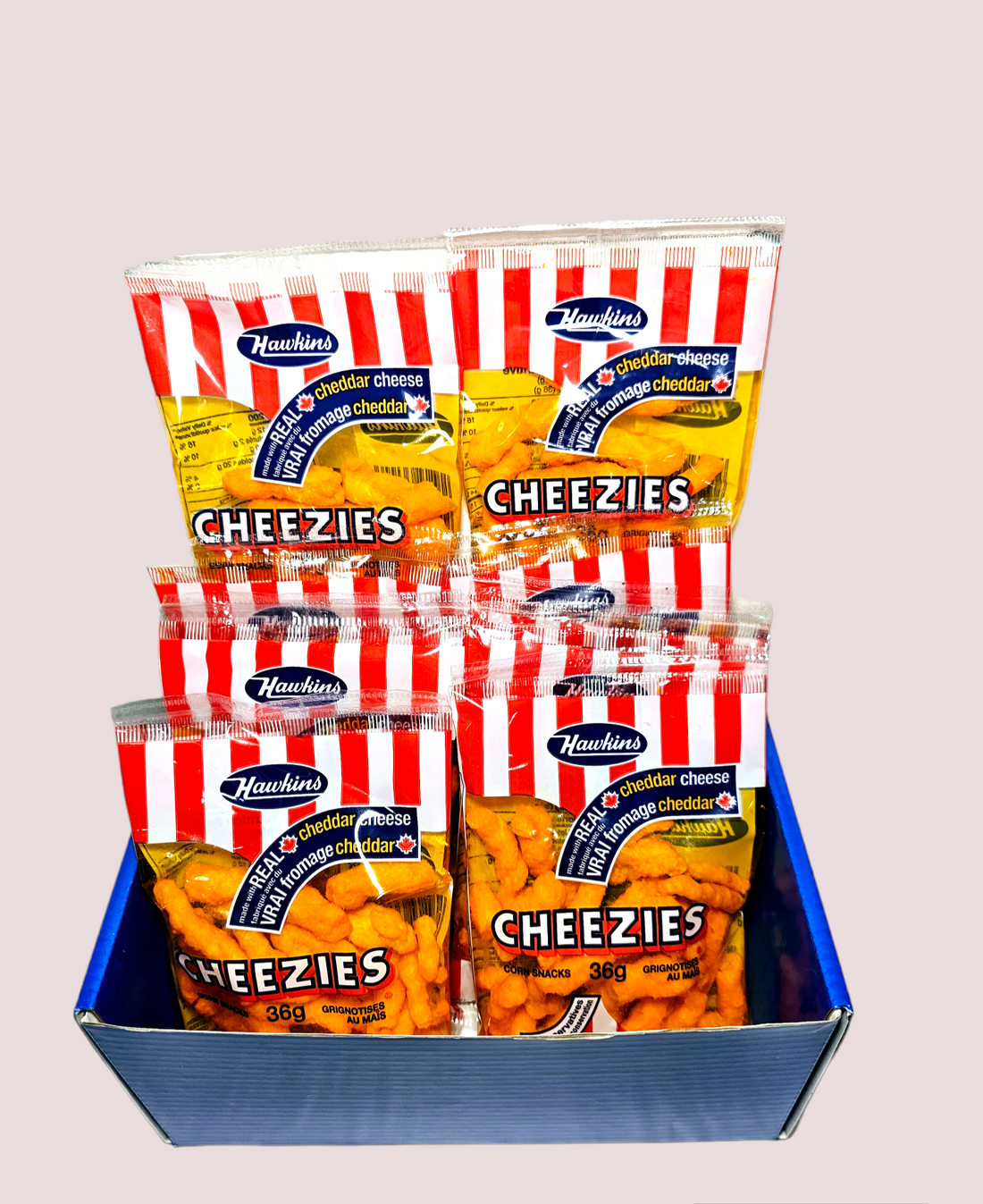 Cheezies Chips Box, Canadian Chips, Cheezies Canadian chip bags of 10
