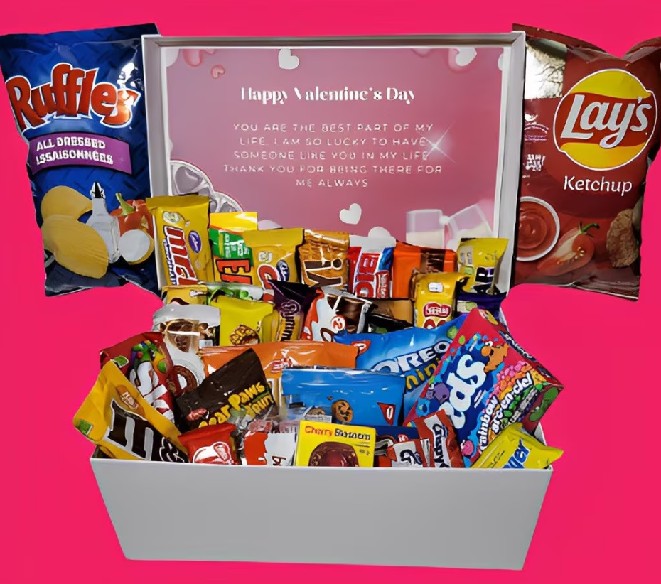 Sweet Christmas Gift. Ultimate Personalized Canadian Candy Box and Snack Box, Personalized Gift Box filled with Candy, Chocolates &amp; Chips.